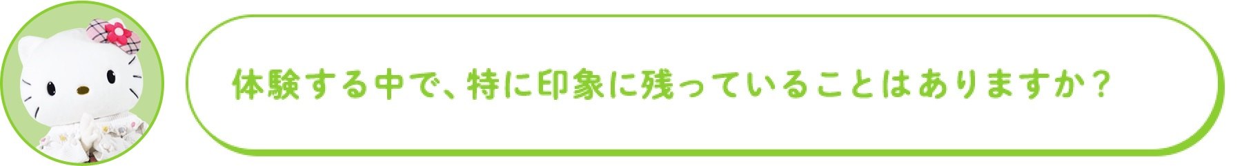 体験する中で、特に印象に残っていることはありますか？